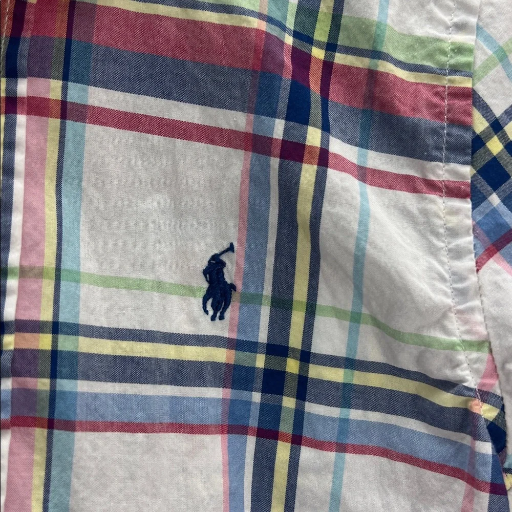 Ralph Lauren Plaid Dress Shirt Boys Size 5 Short Sleeve Preppy Classic